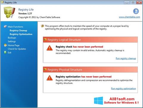Screenshot Registry Life untuk Windows 8.1
