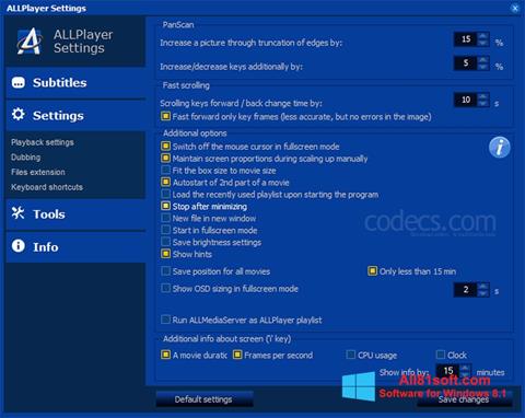 Screenshot ALLPlayer untuk Windows 8.1