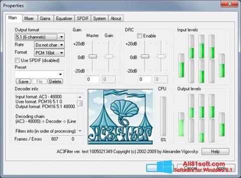 Screenshot AC3Filter untuk Windows 8.1