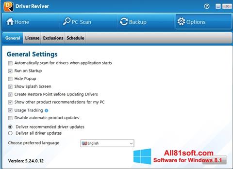 Screenshot Driver Reviver untuk Windows 8.1