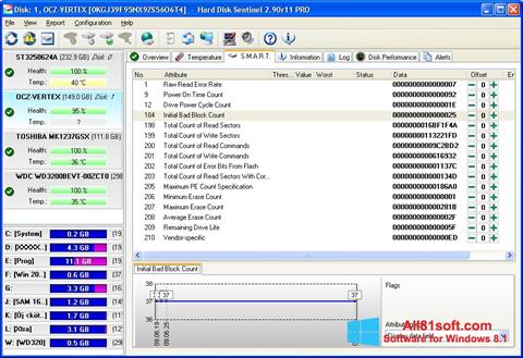 Screenshot Hard Disk Sentinel untuk Windows 8.1
