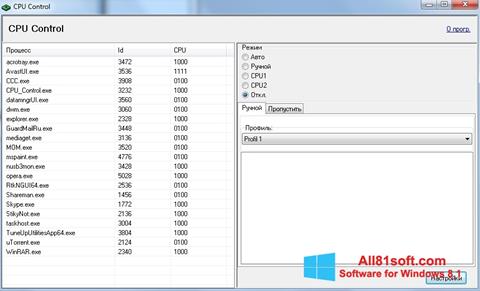 Screenshot CPU-Control untuk Windows 8.1