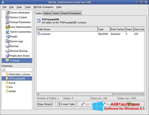 Screenshot MySQL untuk Windows 8.1