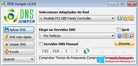 Screenshot DNS Jumper untuk Windows 8.1