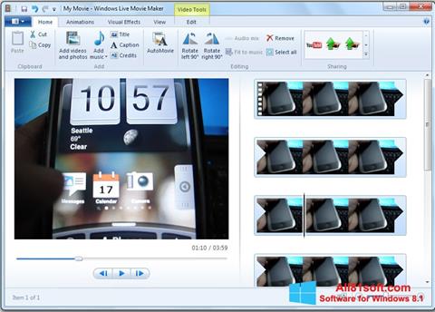 Screenshot Windows Live Movie Maker untuk Windows 8.1