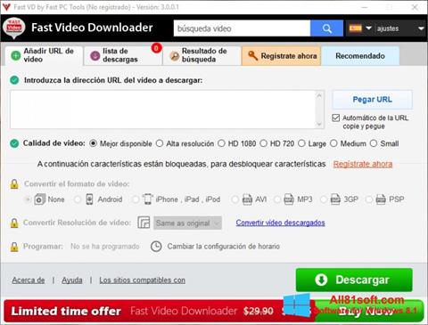 Screenshot Fast Video Downloader untuk Windows 8.1