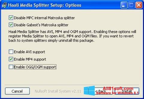 Screenshot Haali Media Splitter untuk Windows 8.1