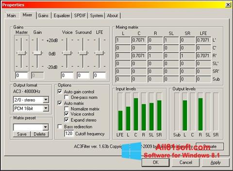 Screenshot AC3 Codec untuk Windows 8.1