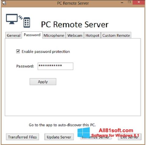 Screenshot PC Remote Server untuk Windows 8.1