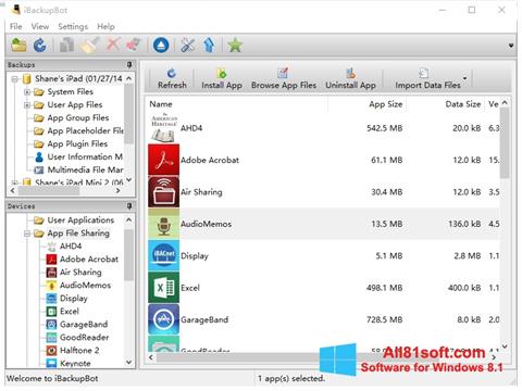 Screenshot iBackupBot untuk Windows 8.1
