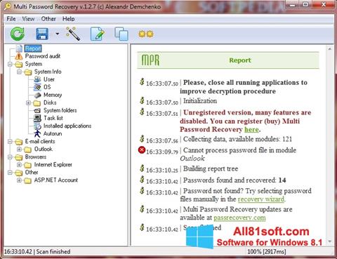 Screenshot Multi Password Recovery untuk Windows 8.1