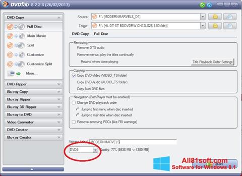Screenshot DVDFab untuk Windows 8.1