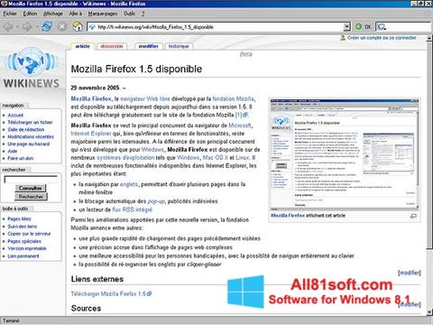 Screenshot Mozilla Firefox untuk Windows 8.1