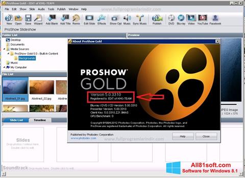 Screenshot ProShow Gold untuk Windows 8.1