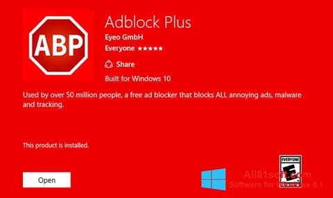 Screenshot Adblock Plus untuk Windows 8.1