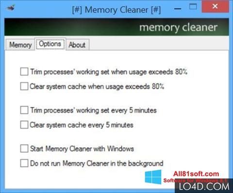 Screenshot Memory Cleaner untuk Windows 8.1