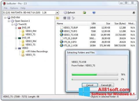 Screenshot IsoBuster untuk Windows 8.1