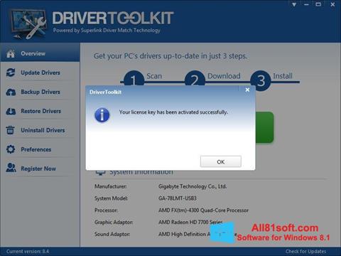 Screenshot Driver Toolkit untuk Windows 8.1