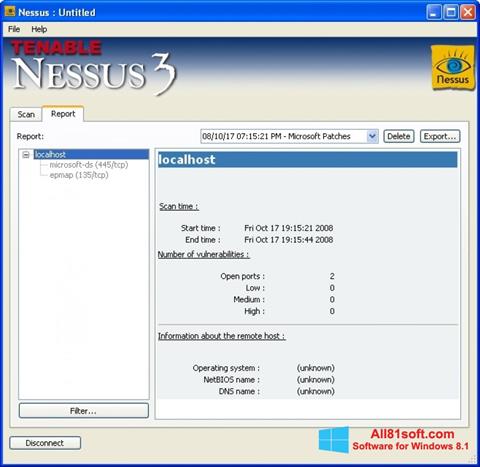 Screenshot Nessus untuk Windows 8.1