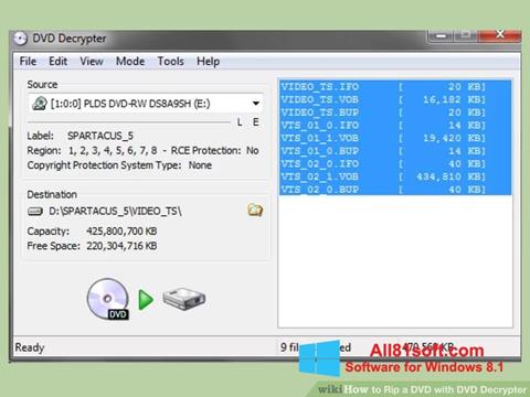 Screenshot DVD Decrypter untuk Windows 8.1