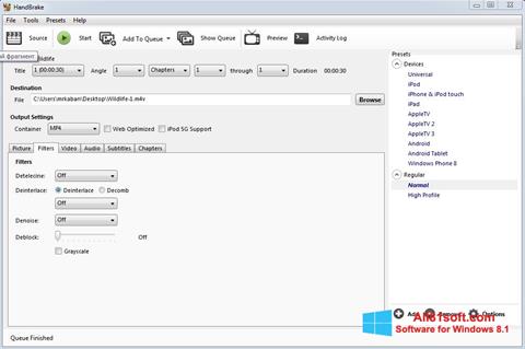 Screenshot HandBrake untuk Windows 8.1