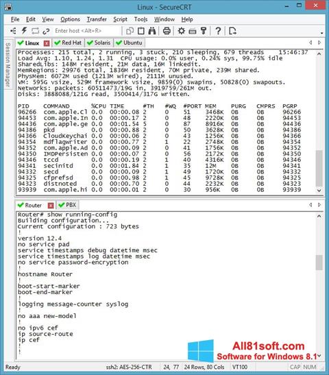 Screenshot SecureCRT untuk Windows 8.1
