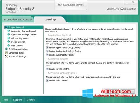 Screenshot Kaspersky Endpoint Security untuk Windows 8.1