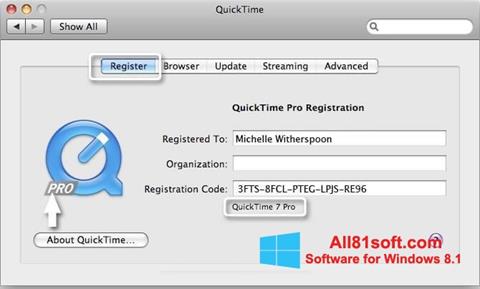Screenshot QuickTime Pro untuk Windows 8.1