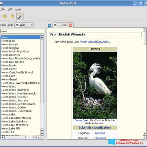 Screenshot GoldenDict untuk Windows 8.1