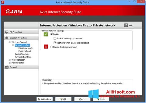 Screenshot Avira Internet Security untuk Windows 8.1