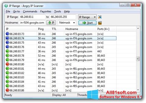 Screenshot Angry IP Scanner untuk Windows 8.1