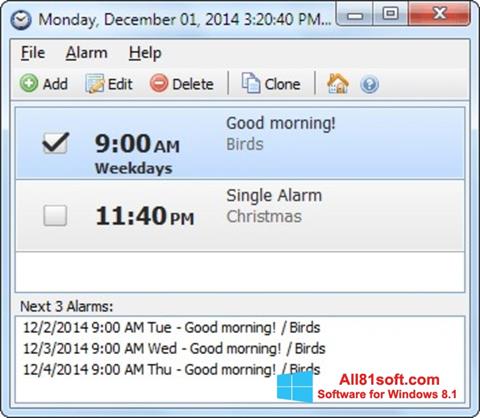 Screenshot Free Alarm Clock untuk Windows 8.1