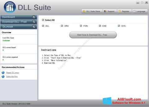 Screenshot DLL Suite untuk Windows 8.1