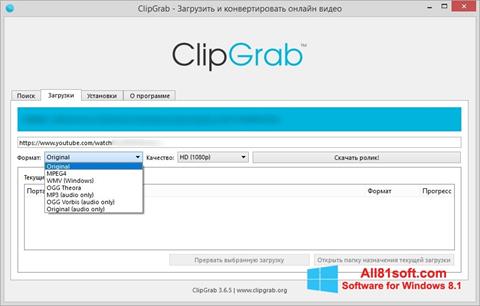 Screenshot ClipGrab untuk Windows 8.1