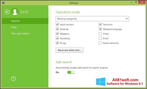 Screenshot Dr.Web Security Space untuk Windows 8.1