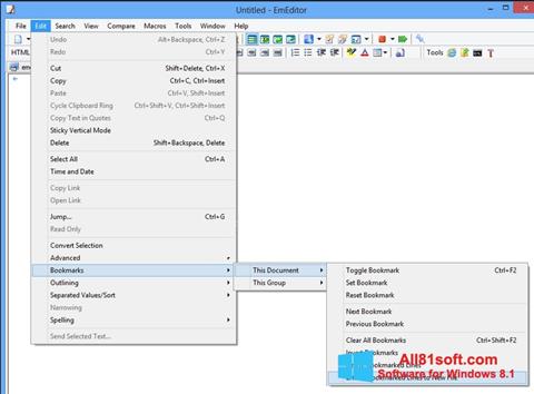 Screenshot EmEditor untuk Windows 8.1