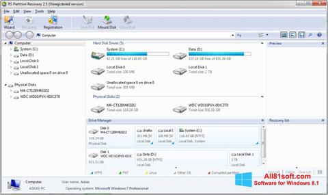 Screenshot RS Partition Recovery untuk Windows 8.1