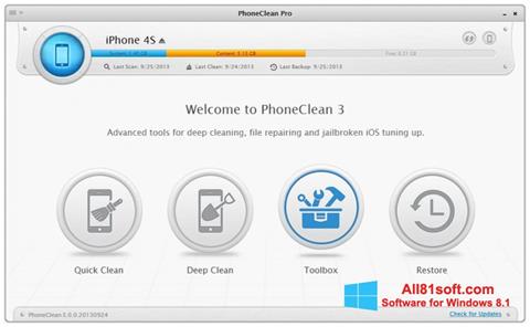 Screenshot PhoneClean untuk Windows 8.1