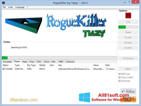Screenshot RogueKiller untuk Windows 8.1