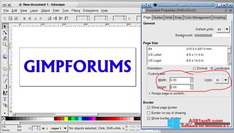 Screenshot Inkscape untuk Windows 8.1