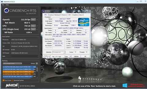 Screenshot CINEBENCH untuk Windows 8.1