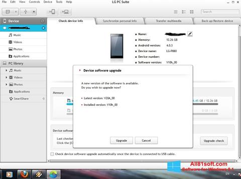 Screenshot LG PC Suite untuk Windows 8.1