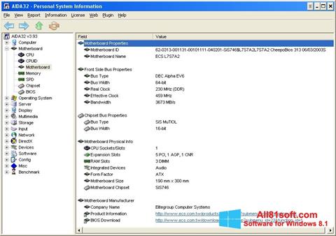 Screenshot AIDA32 untuk Windows 8.1