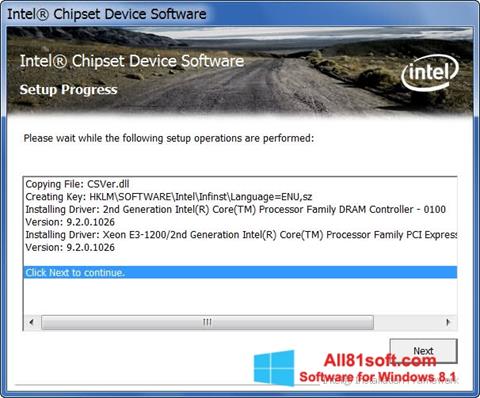 Screenshot Intel Chipset Device Software untuk Windows 8.1
