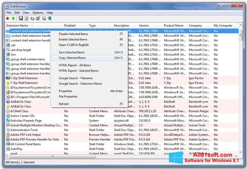 Screenshot ShellExView untuk Windows 8.1