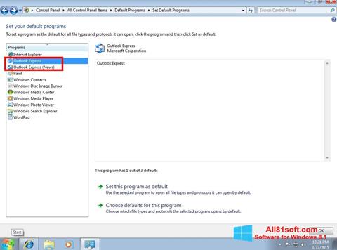 Screenshot Outlook Express untuk Windows 8.1
