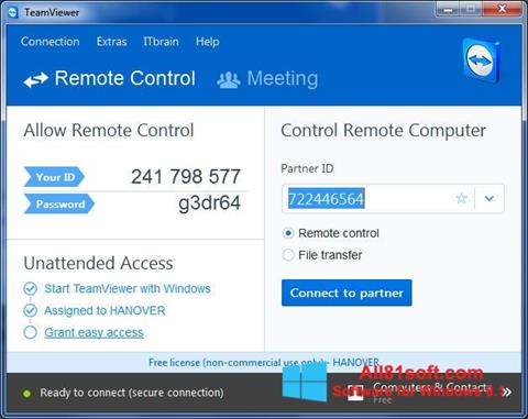 Screenshot TeamViewer untuk Windows 8.1