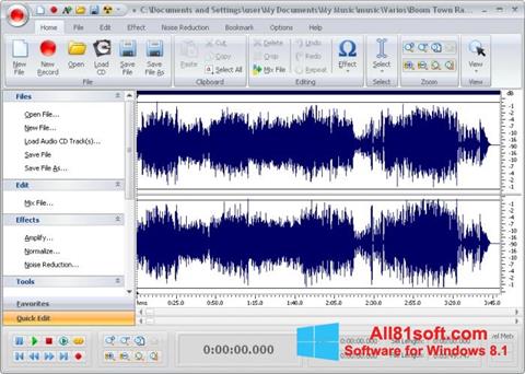 Screenshot Free Audio Editor untuk Windows 8.1