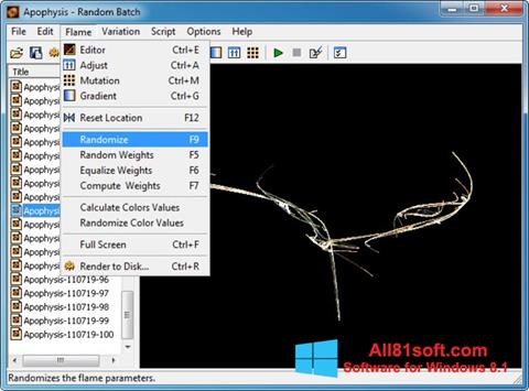Screenshot Apophysis untuk Windows 8.1