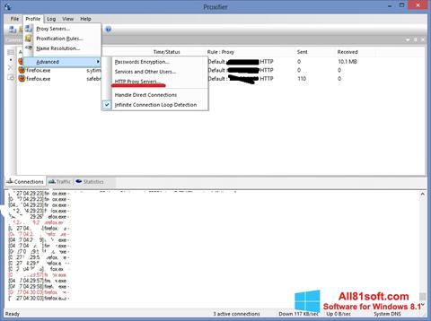 Screenshot Proxifier untuk Windows 8.1